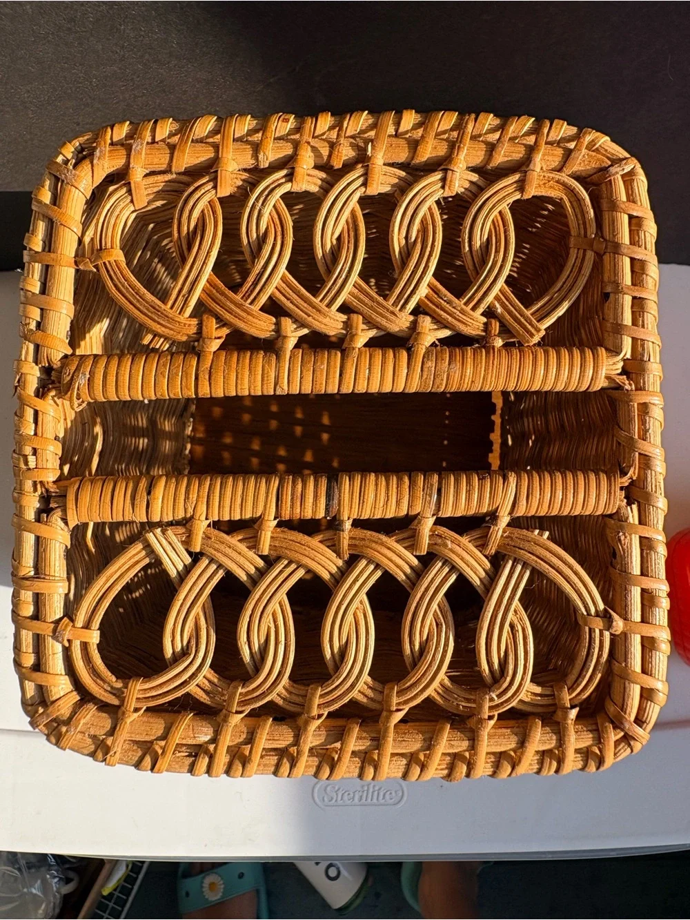 Woven Natural Rattan Kleenex Basket
